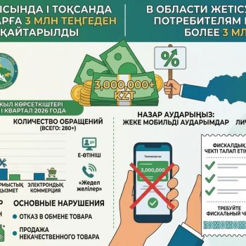 В области Жетісу потребителям возвращено более 3 млн тенге